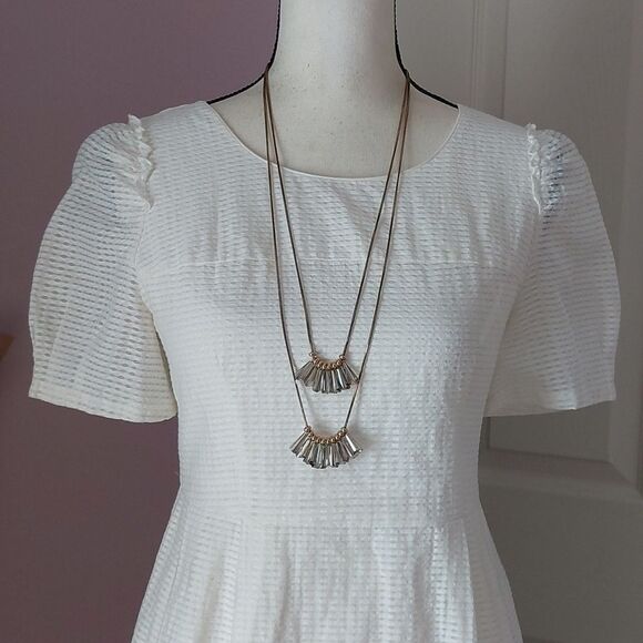 Glass Crystals Fringed Double Strand Layered Statement Necklace - Picture 1 of 6